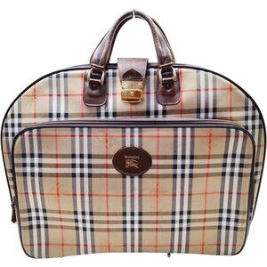 (L3) Burberry Garment Bag Brown Canvas